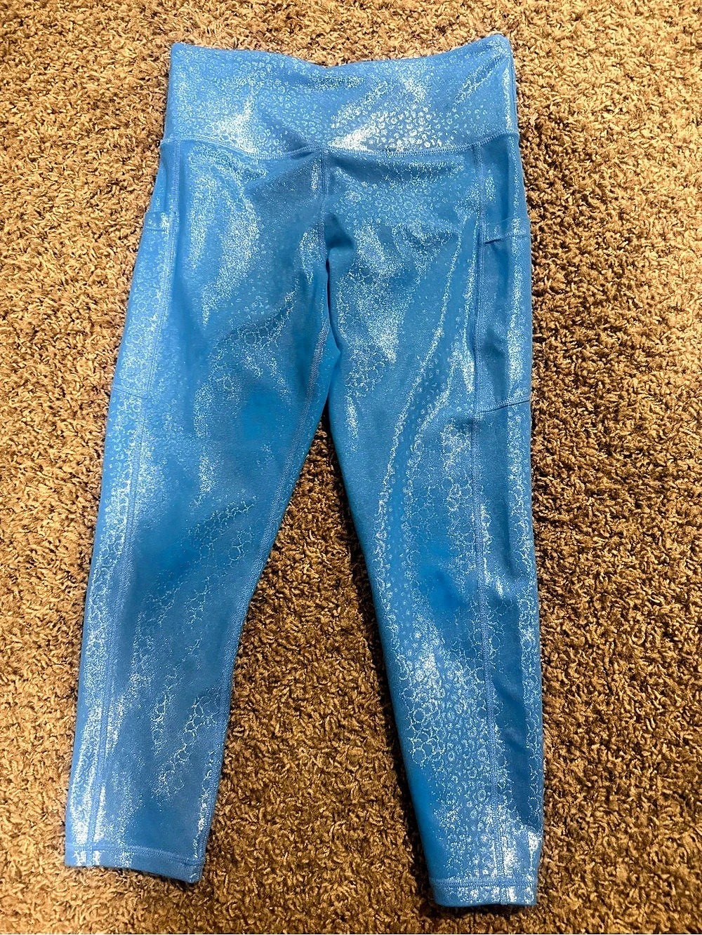 Ziya Blue Metallic Leggings